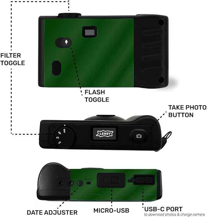 LENSY Screen Free Digital Camera | Four Built in Filters | Rechargeable - Image 5