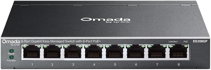 TP-Link Omada 8 Port Gigabit Easy Managed, PoE Switch, 65W Budget, PoE+ by TP-Link