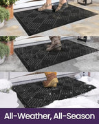 DEXI Front Door Mat Outside Entrance 36x60 Rubber Entry Doormat Black - Image 5