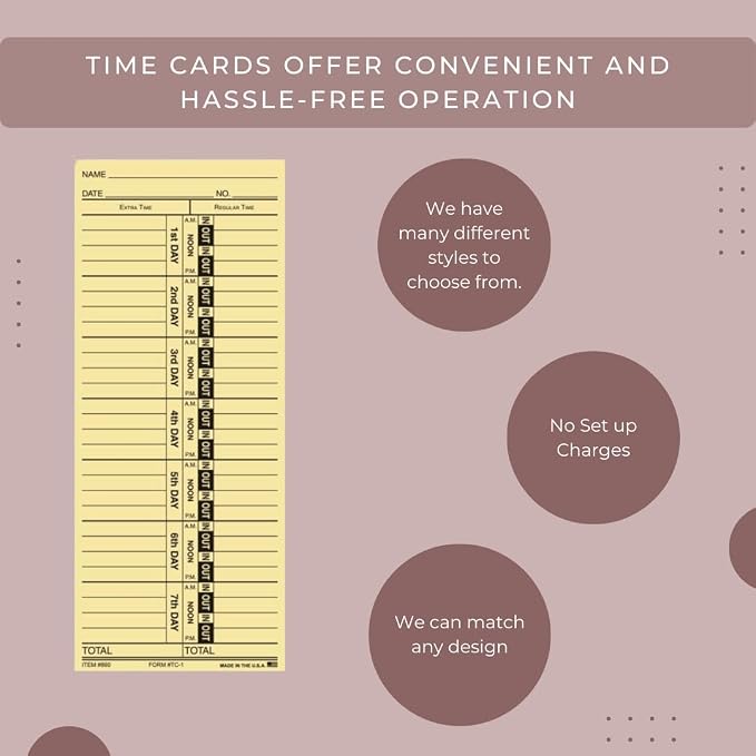 Time Clock Cards Front Load Manual Time Cards - Image 6