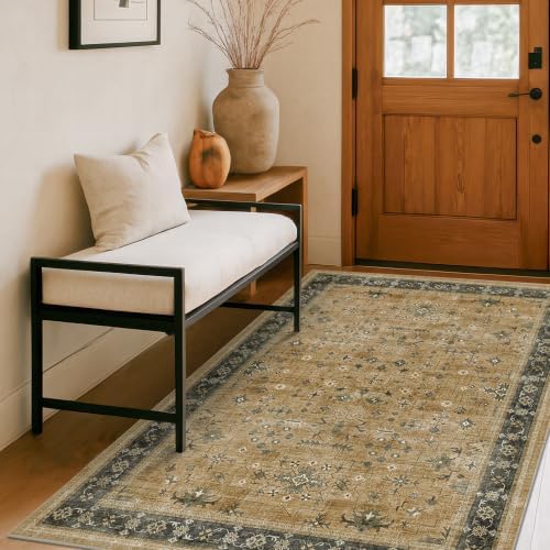 Boho Earth 4x6 Large Entryway Rug by HazoHaus