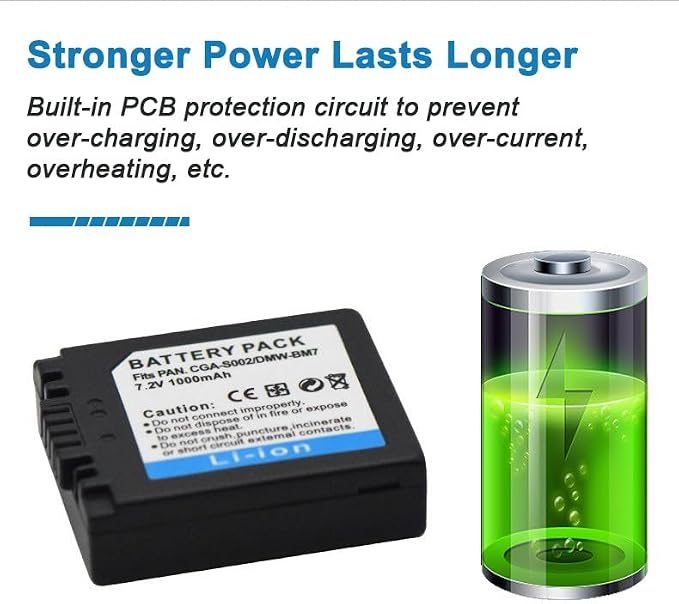 CGA-S002E/DWM-BM7 Camera Battery Multifunctional Charger Set Compatible - Image 4