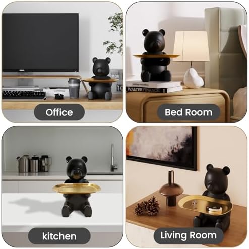 Key Bowl & Decorative Bowl for Entryway Table, Bear Key Holder & Catch All Tray - Image 4