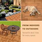 Solid Acacia Wood Interlocking Deck Tiles Snap Together Floor - Image 4