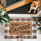 OLANLY Fall Door Mat, Buffalo Plaid Rug, Coffee & White Checkered - Image 2