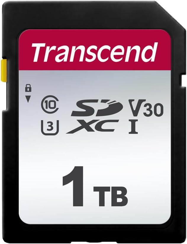 Transcend SDC300S 1TB SDXC SD Card, UHS-I U3 V30, 4K UHD & Full HD by Transcend