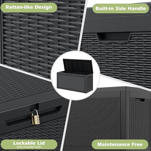 KAMABOKO Outdoor Storage Box, 65 Gallon Deck Box Outdoor Waterproof - Image 4