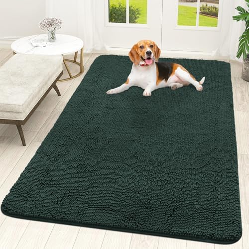 OLANLY Dog Door Mat for Muddy Paws 59x35, Super Absorbent Chenille Mud Mat by OLANLY