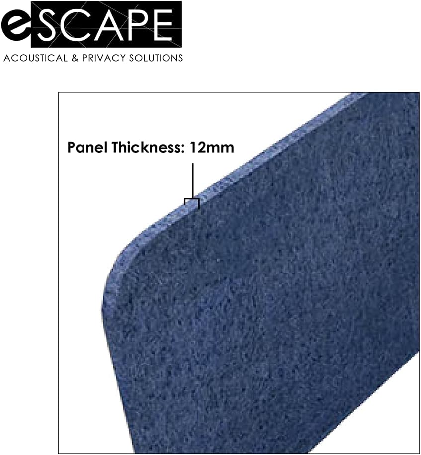 Freestanding Acoustic Desk Divider with Mount | Eco-Friendly Privacy Screen Panel | Noise Reducing Desk Partition | Tackboard Option & Easy to Install | Made from Recycled Plastic | Purple - 18" X71"
