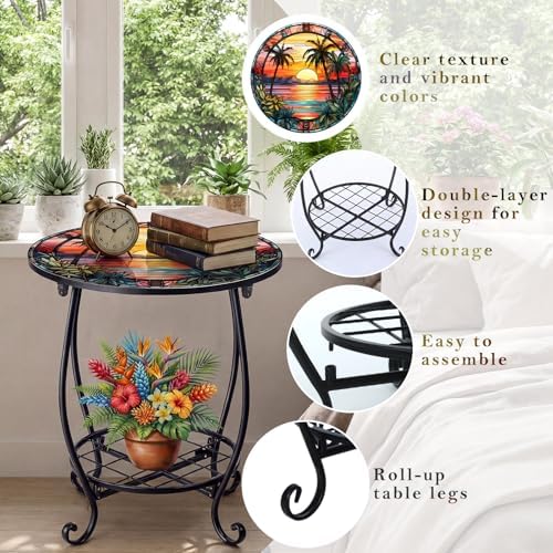 Cinnvoice Outdoor Side Table Small End Patio Porch Table - Image 5