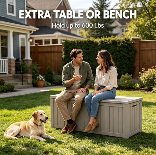 LAUSAINT HOME 180 Gallon Resin Deck Box, Package Delivery Box - Image 6