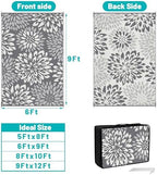 HEBE Waterproof Outdoor Rug 6'x9', Floral Reversible Plastic Patio Rug - Image 2