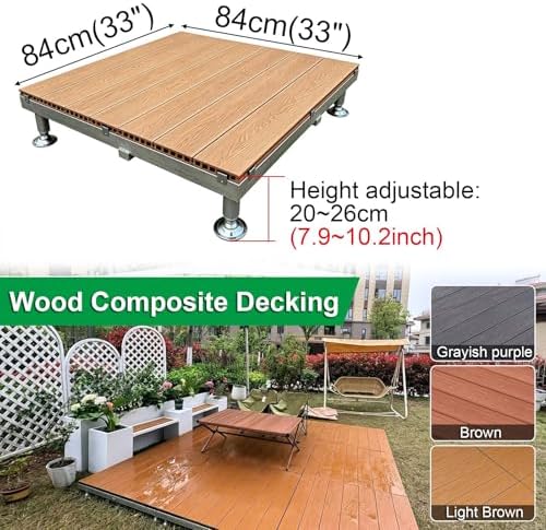 Patio Raised Deck Platform 84x84cm, Modular Floating Deck Kit - Image 2