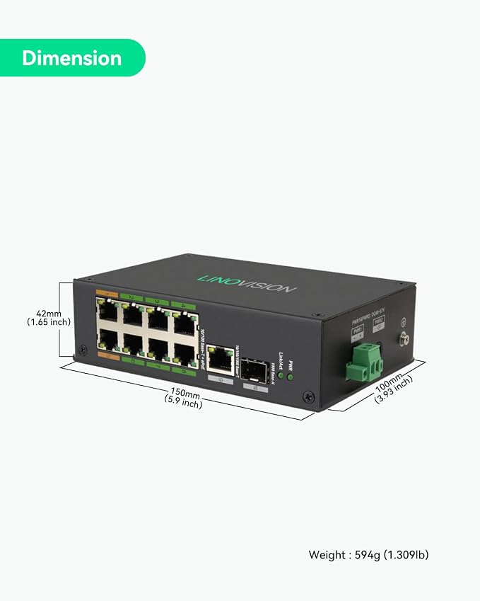LINOVISION Industrial 8-Port EOC & POE Switch - Image 8