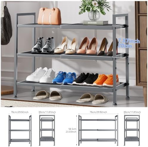 Expandable Shoe Rack for Closet, Shoe Storage - Image 3