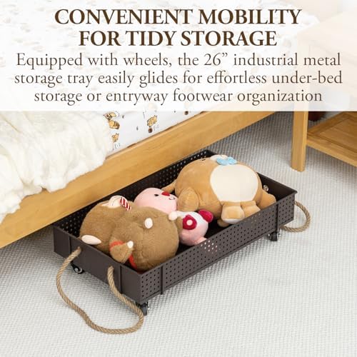 MyGift 26 Inch Industrial Brown Metal Entryway Boot Tray - Image 2