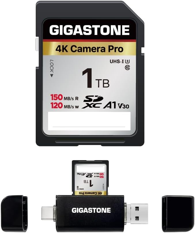 【5-Years Data Recovery】 GIGASTONE 1TB SD Card by Gigastone