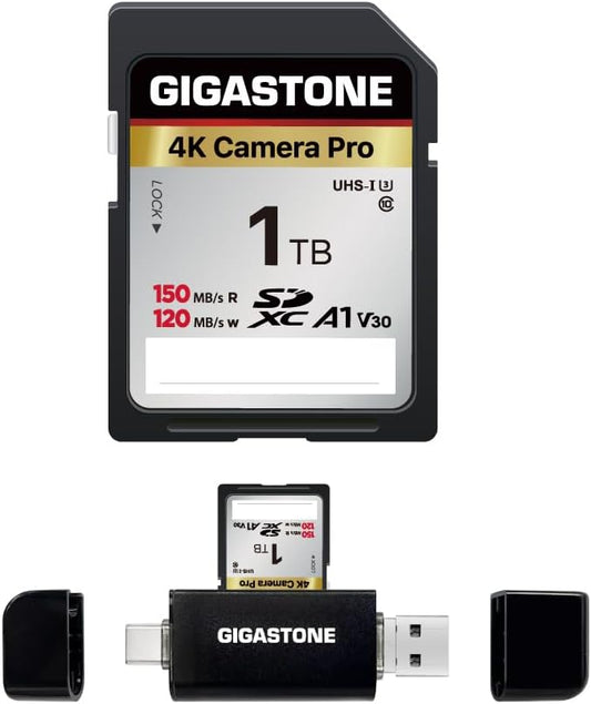 【5-Years Data Recovery】 GIGASTONE 1TB SD Card by Gigastone