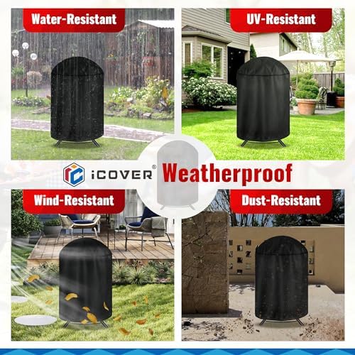 iCOVER Round Grill Cover, Waterproof Charcoal Kettle Grill Cover, UV Resistant - Image 7