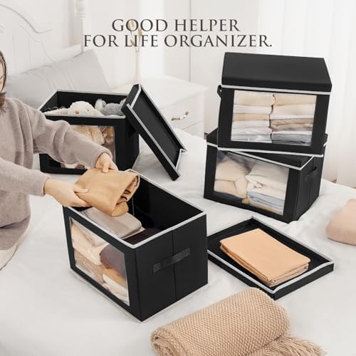 Homsorout Storage Bins with Lids, 3 Pack Large Storage Cubes with Window - Image 4