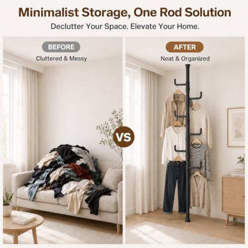 Floor to Ceiling Clothes Drying Rack, Adjustable Tension Pole Laundry Rack - Image 5