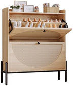 IRONCK Rattan Shoe Cabinet Storage by IRONCK