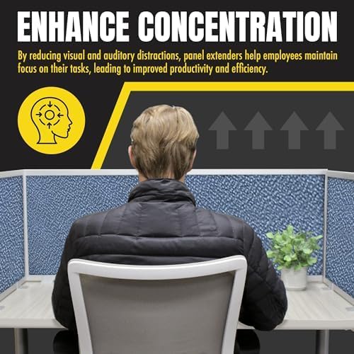 OBEX Acoustic Mounted Screen Privacy Panel Table Top Separator, Sound Blocking Desk Divider (Twilight, 24" X 48")