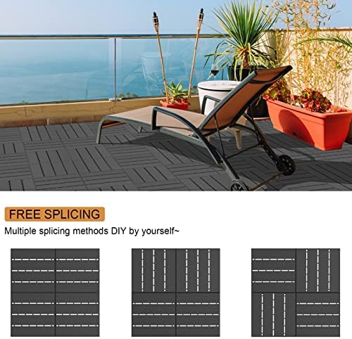 Goovilla Plastic Interlocking Deck Tiles, 36 Pack, Dark Grey - Image 6
