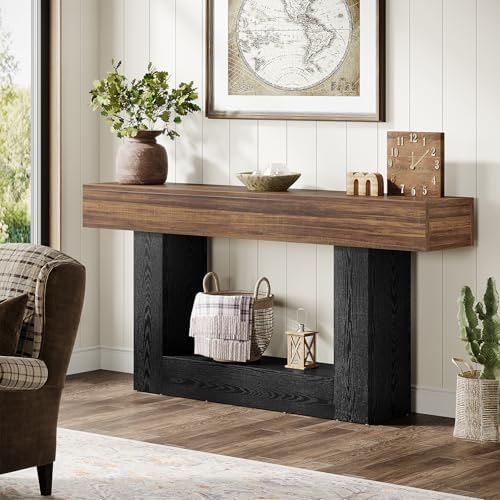 Tribesigns 63" Console Table, Farmhouse 2-Tier Entryway Table - Image 3