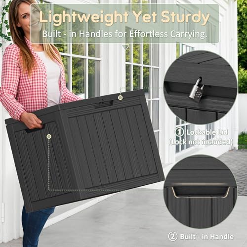 KAMABOKO Outdoor Storage Box, 55 Gallon Deck Box Outdoor Waterproof Patio - Image 4