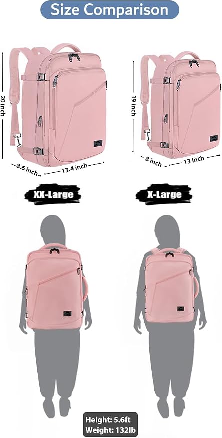 MATEIN 45L Womens Travel Backpack, Extra Large Carryon Backpack Fits Overhead - Image 3