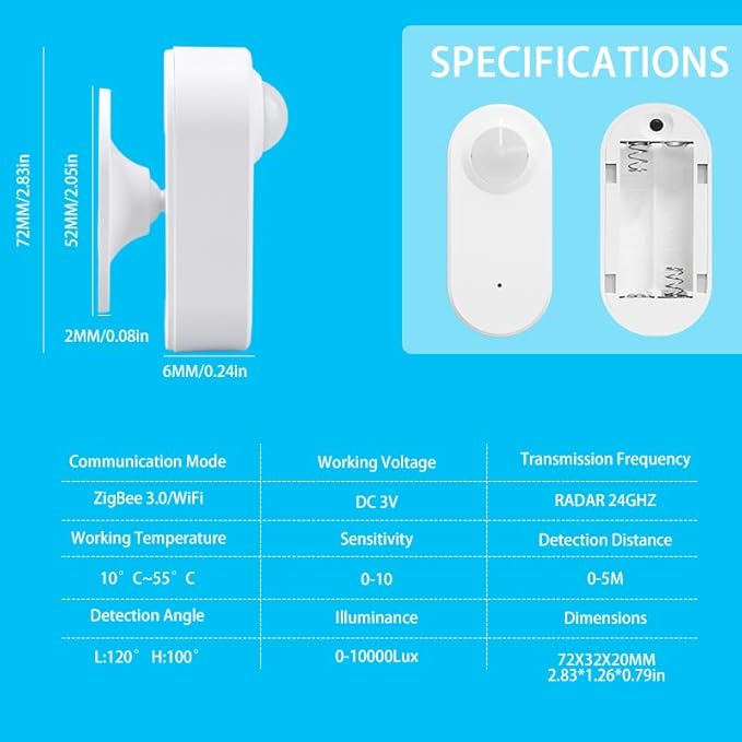 Presence Sensor Wireless, WenzhiIoT Smart Motion Sensor Zigbee 24 GHz Radar - Image 6