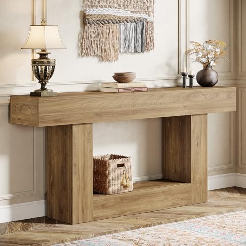 Tribesigns 63" Console Table, Farmhouse 2-Tier Entryway Table by Tribesigns