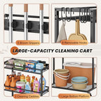 Broom Holder with Cleaning Supplies Organizer, Broom Closet Storage Cabinet - Image 4