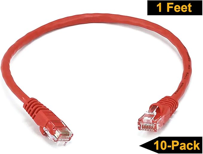 iMBAPrice 50 Feet Long Red Cat5e RJ45 Computer Network Ethernet Patch Cable - Image 2