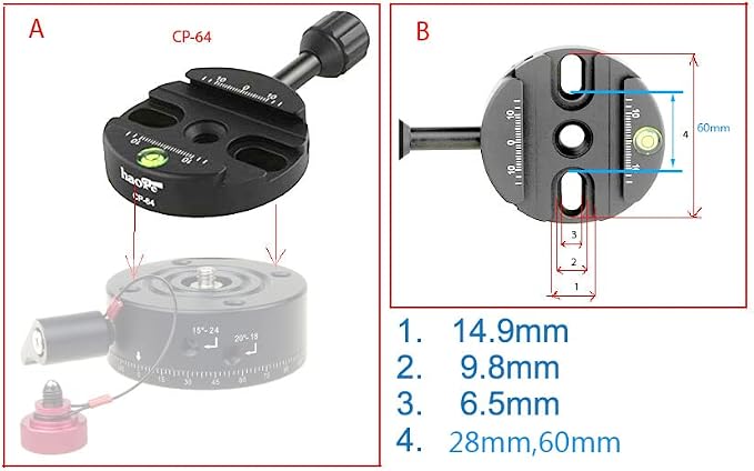 Haoge 64mm Screw Knob Clamp Adapter Mount - Image 7