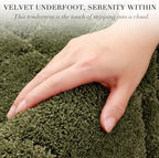 BSICPRO Large Bathroom Rugs, 24X36 Scalloped Bath Mats, Olive Green - Image 2
