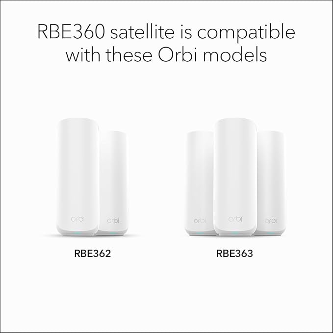 NETGEAR Orbi 360 Series Dual-Band WiFi 7 Mesh Network Add-on Satellite – Works - Image 4