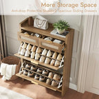 HOKYHOKY Rattan Shoe Storage Cabinet - Image 4