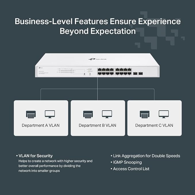 TP-Link Festa FS318GP 18 Port Gigabit Smart Managed PoE Switch 16 PoE+ Port - Image 7