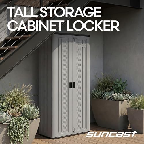 Suncast Tall Storage Cabinet for Garage Organization - Image 4