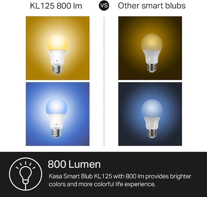 Kasa Smart Light Bulbs, Full Color Changing Dimmable Smart WiFi Bulbs Compatible - Image 4
