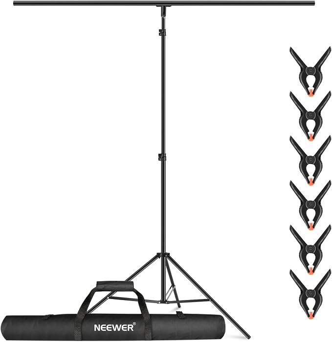 Neewer T-Shaped Background Backdrop Support Stand Kit, 8.5ft/2.6m Tall by Neewer