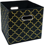 Black Foldable Storage Cubes Bins, Fabric Storage Box Cubes Organizer Baskets by HEAYEEG