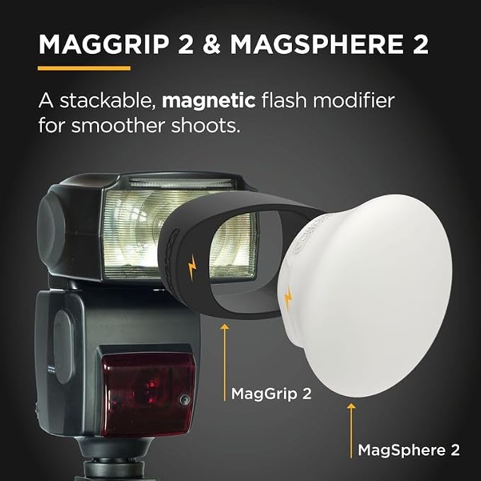 MagMod MagSphere 2 & MagGrip 2 Bundle, Magnetic Flash Diffuser Kit - Image 2