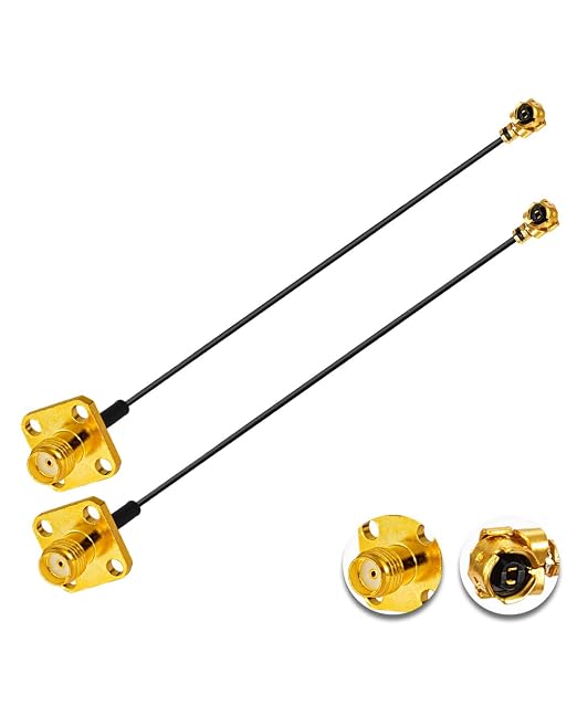 2PCS U.F.L1 to SMA Cable U.F.L1 to SMA Female Flange Panel Mount 1.13mm by POBADY