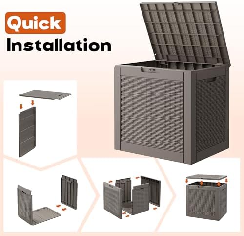 Outdoor Storage Box, Resin Deck Boxes Indoor and outdoor, Waterproof Storage - Image 7