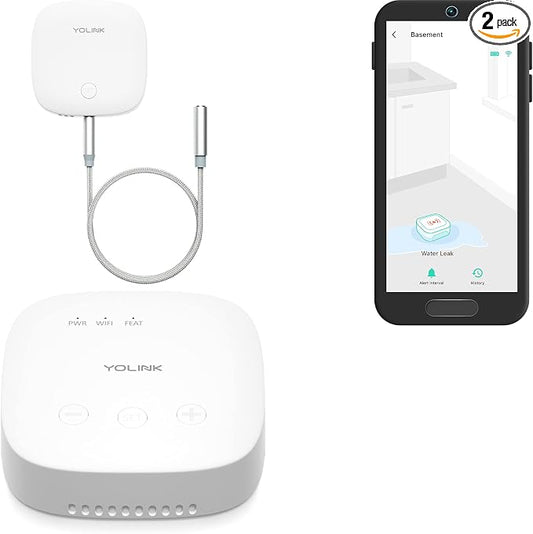 YoLink Water Leak Sensor 2, 1/4 Mile World's Longest Range Smart Home Water by YoLink