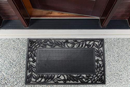 DII Rubber Doormats Collection All Weather, Leaf Border - Image 2