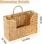 Set of 2 Magazine Holder Wall Basket Water Hyacinth Woven Mail Organizer - Image 2